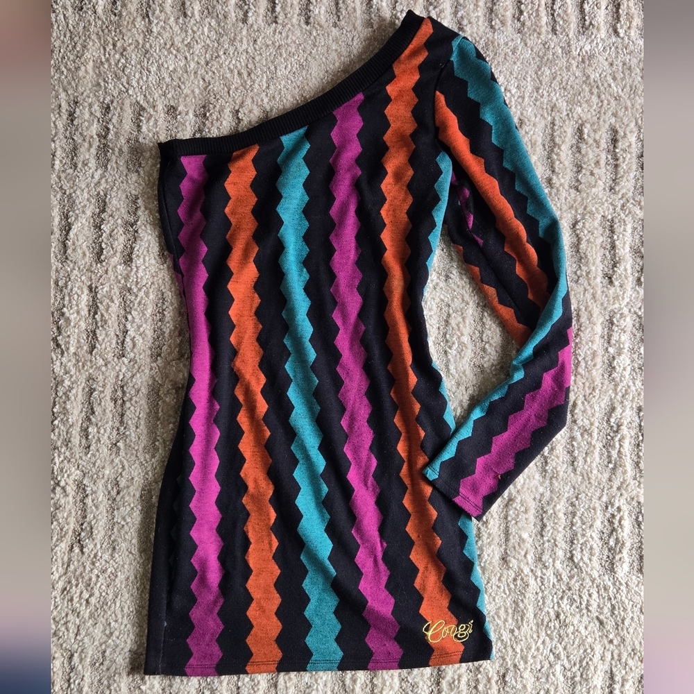 Coogi One Shoulder Knit Dress